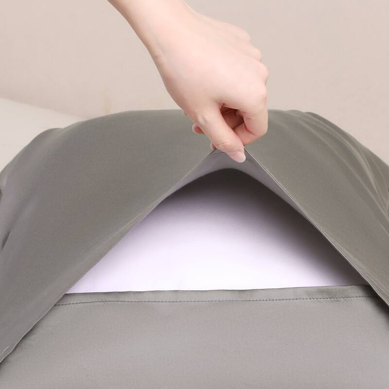 Set of 2 Pillow Cases, Soft Cooling Pillow Covers w Envelope Closure - Dark Gray