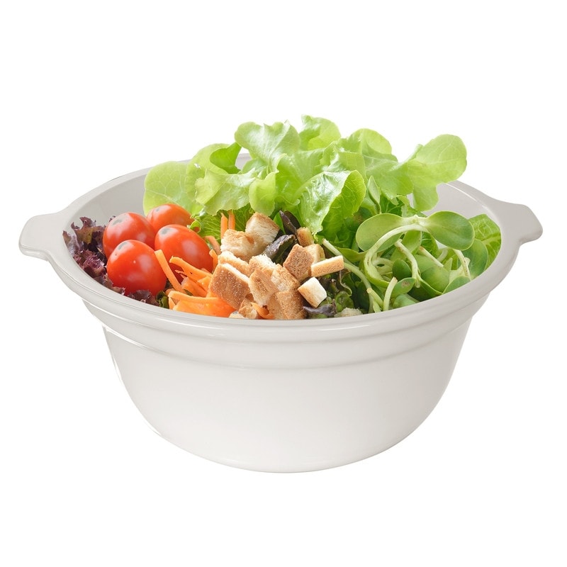 Ceramic Salad Bowl with Handles, Large Deep Serving Bowl for Pasta, Soup & Casserole