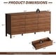 preview thumbnail 3 of 10, FURNIWAY Walnut Drawer Tall Dresser, Modern Chest with Hidden Handles, Storage Organizer