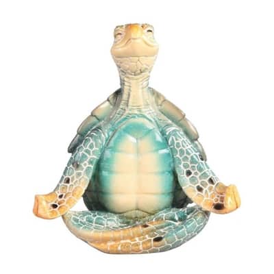 Q-Max 6.75"W Blue Sea Turtle of Yoga Easy Pose Statue Fantasy Decoration Figurine