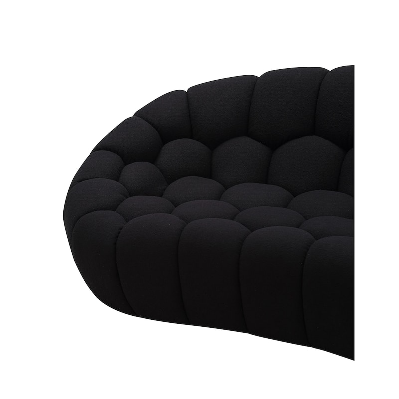 Divani Casa Yolonda Modern Curved Black Fabric Sofa
