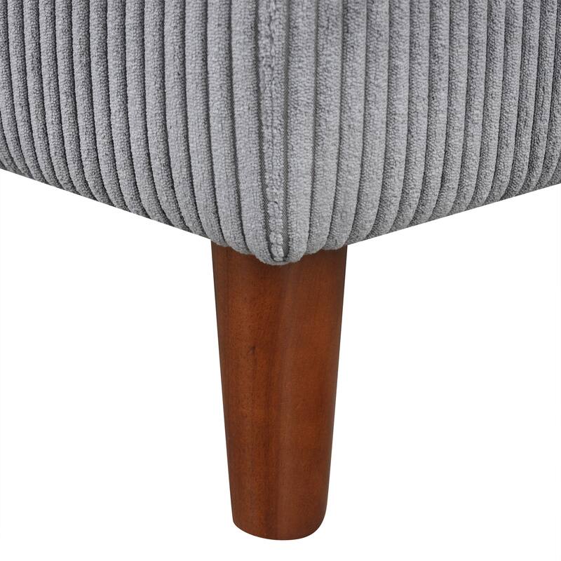 U-Shaped Corduroy Sofa with Solid Wood Legs and Sponge-Filled Cushions, Perfect for Living Rooms and Spacious Areas