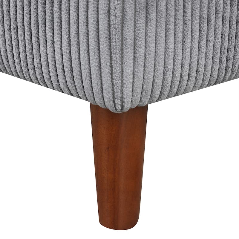 U-shaped Corduroy Fabric Combination Sofa with Solid Wood Legs and Sponge-filled Cushion