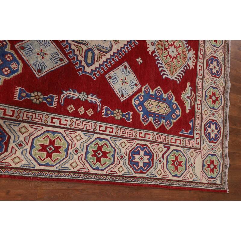 Oriental Red Kazak Rug Handmade Wool Carpet - 5'2" x 6'9"