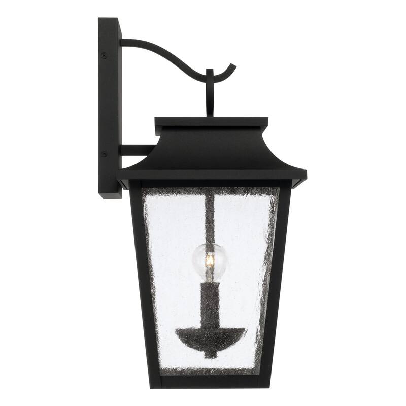 13"W x 24"H 4-Light Outdoor Tapered Wall Lantern in Oiled Bronze with Ripple Glass