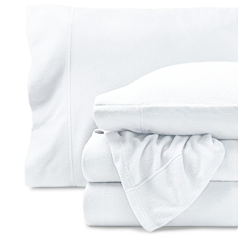 Bare Home Polar Fleece Deep Pocket Sheet Set - Queen - White