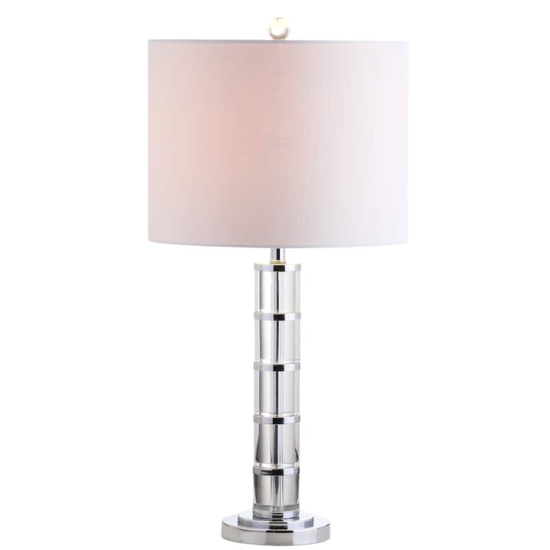 June 26" Crystal LED Table Lamp, Clear/Chrome by JONATHAN Y