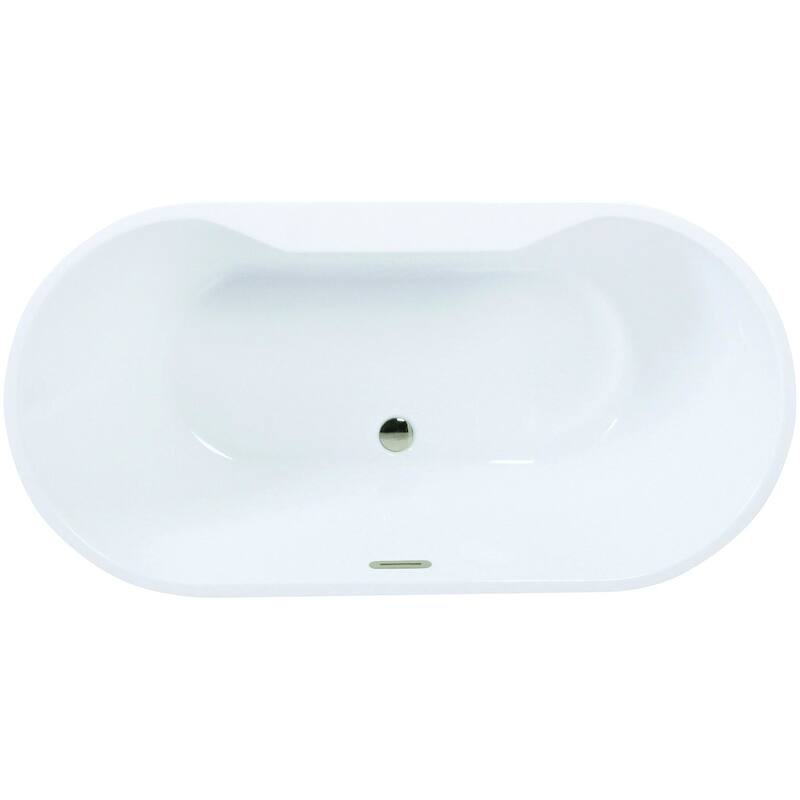 Kingston Brass VTDE673223C42 Aqua Eden 66" Free Standing Acrylic - White / Polished Nickel