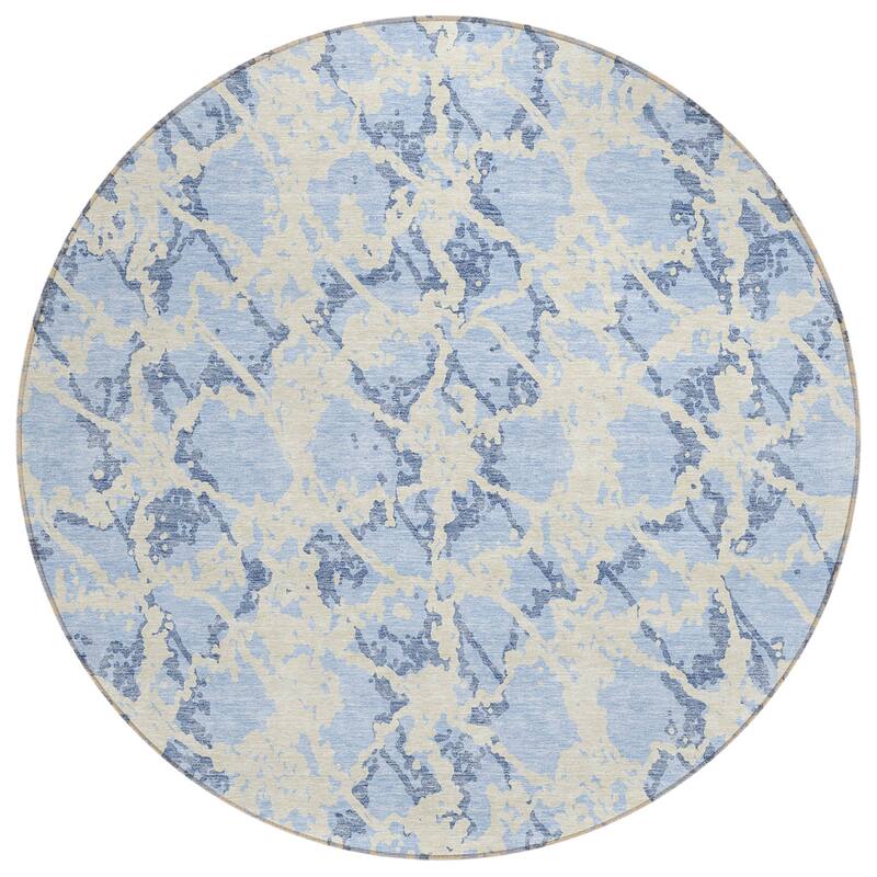 Machine Washable Indoor/ Outdoor Abstract Modern Chantille Rug