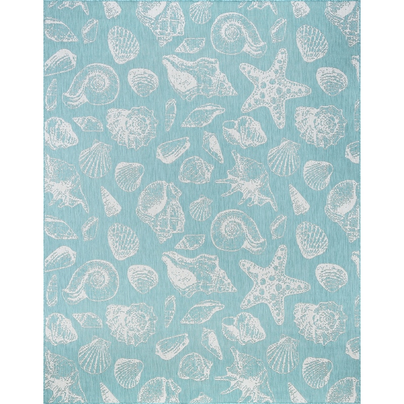 Exo Coastal Graphic Print Indoor/Outdoor Area Rug
