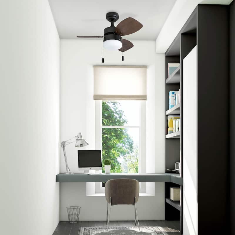 30" Honeywell Ocean Breeze Guilded Espresso Modern Indoor LED Ceiling Fan with Light, Pull Chain