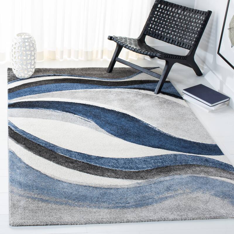 SAFAVIEH Hollywood Deep Mid-Century Modern Abstract Rug - 2'7" x 5' - Grey/Blue