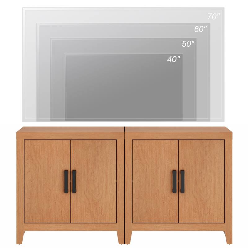 WAMPAT Farmhouse Buffet Cabinet with Door, Kitchen Sideboard for Dining & Living Room