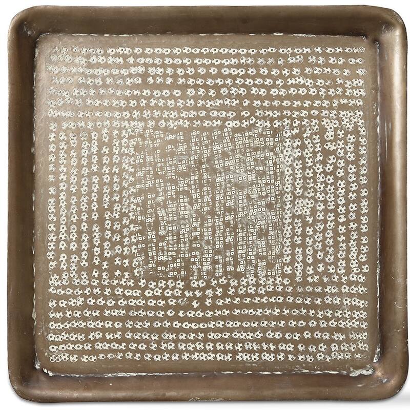Kali Embossed Square Decorative Tray Set of 2