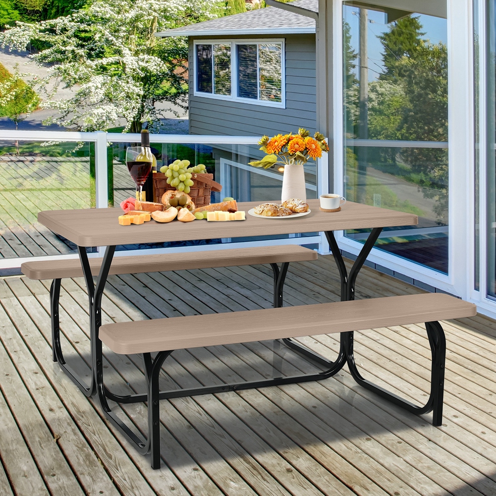 Costway Picnic Table Bench Set Outdoor Backyard Patio Garden Party - See Details