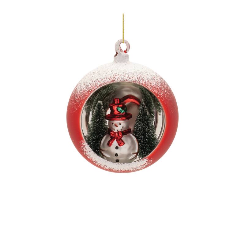 Mercury Glass Ornament with Pine Trees (Set of 6) - N/A