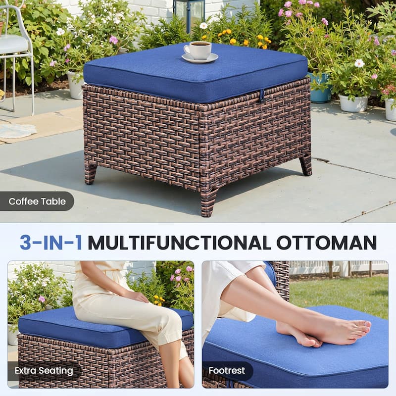 Pocassy Outdoor Sofa Swivel Chairs Patio Chair Funiture Set
