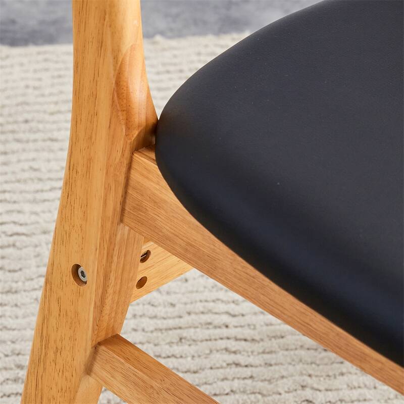 The Stylish And Durable Solid Wood Dining Chair,PU Cushion,Set of 2