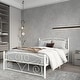 preview thumbnail 1 of 8, Full Size Metal Bed Frame with Headboard and Footboard Durable Quiet Steel Construction Easy Assembly White