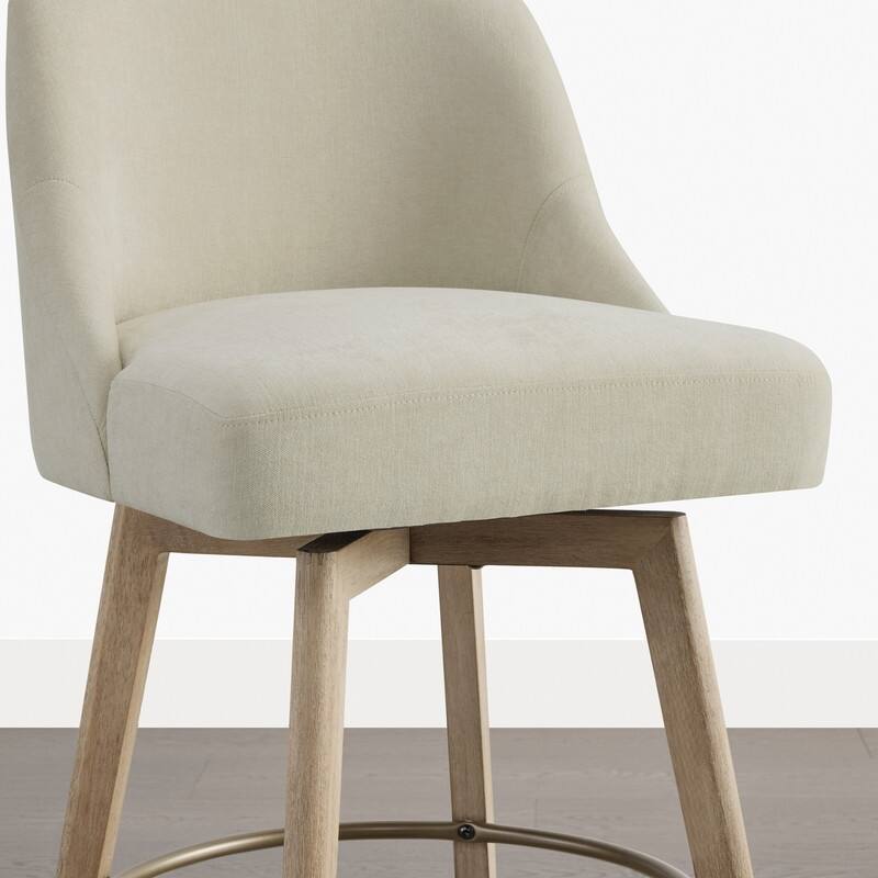 Spruce & Spring Modern Upholstered 360-degree Swivel Bar Stool for Kitchen and Home Bar