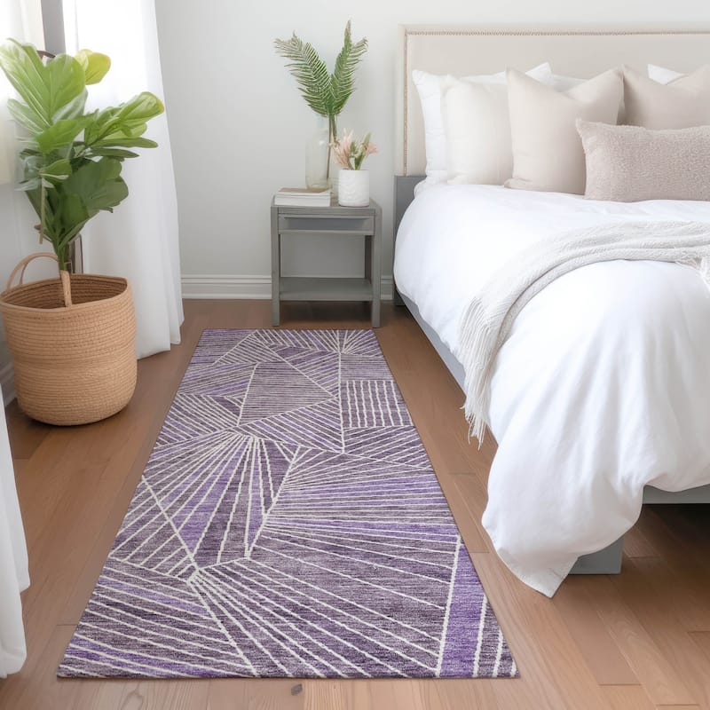 Premium Washable Super Soft Modern Mosaic Mayfield Rug - Purple - 2'3" x 7'6"