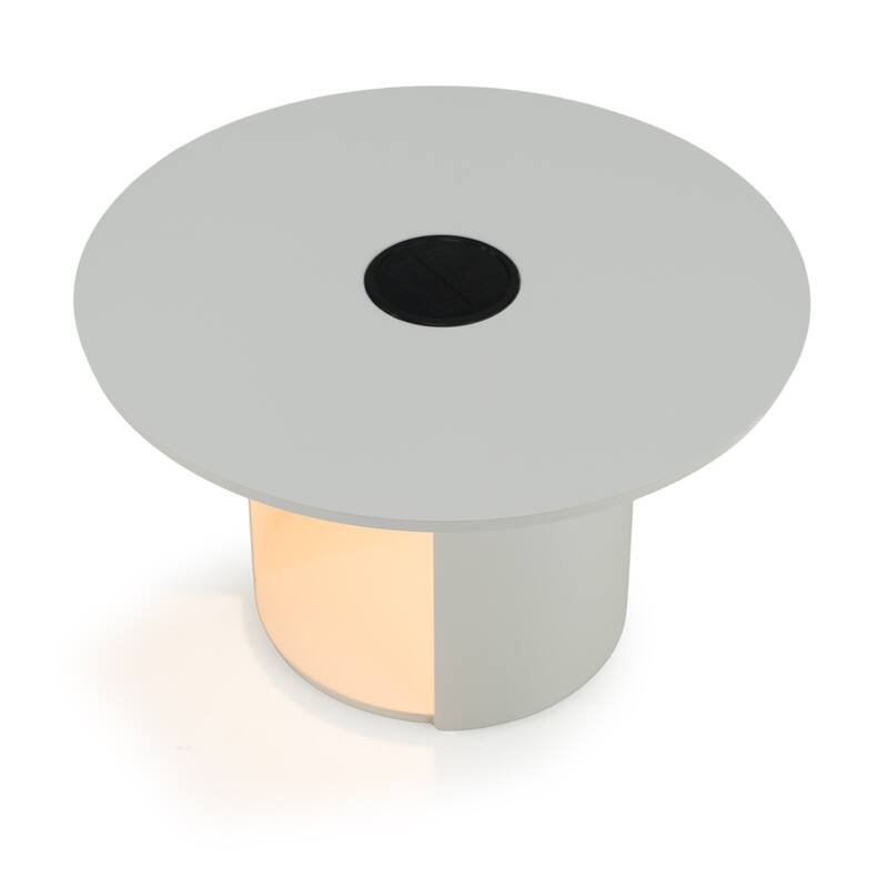 Renava Onza Outdoor White Medium End Table w/ Solar Light