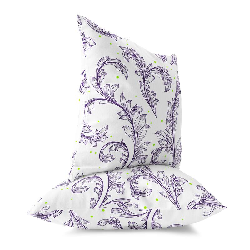 White And Violet Petal Perfection Indoor/Outdoor Throw Pillow Zipper