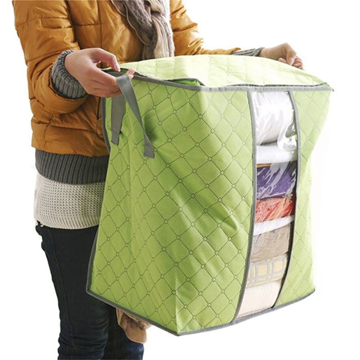 solacol Blanket Storage Bags with Zipper Oversized Clothes Quilts