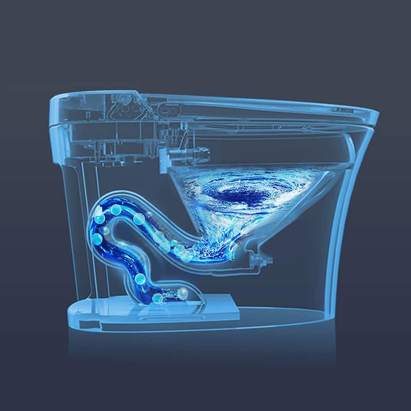 Heated Seat Smart Toilet, Upmarket Compact Dual Flush Toilet 1/1.28 GPF