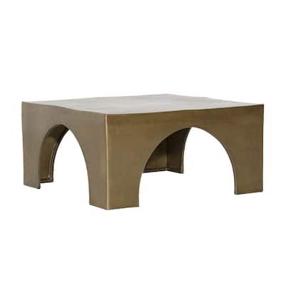 Meridian Aluminum Coffee Table, Brass