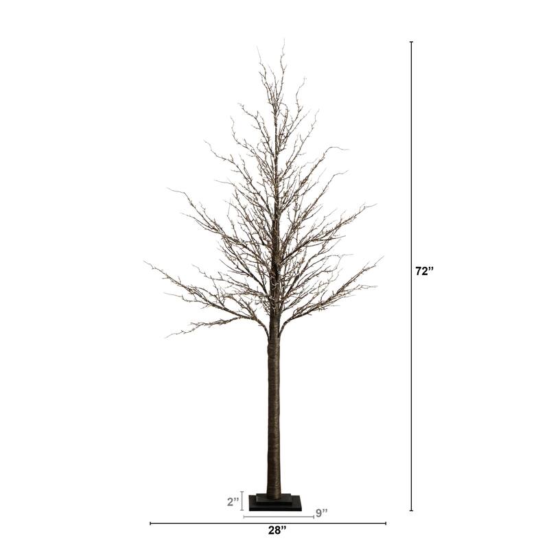 Pre-Lit Brown Twig Artificial Christmas Tree - 6' - Warm White LED Lights