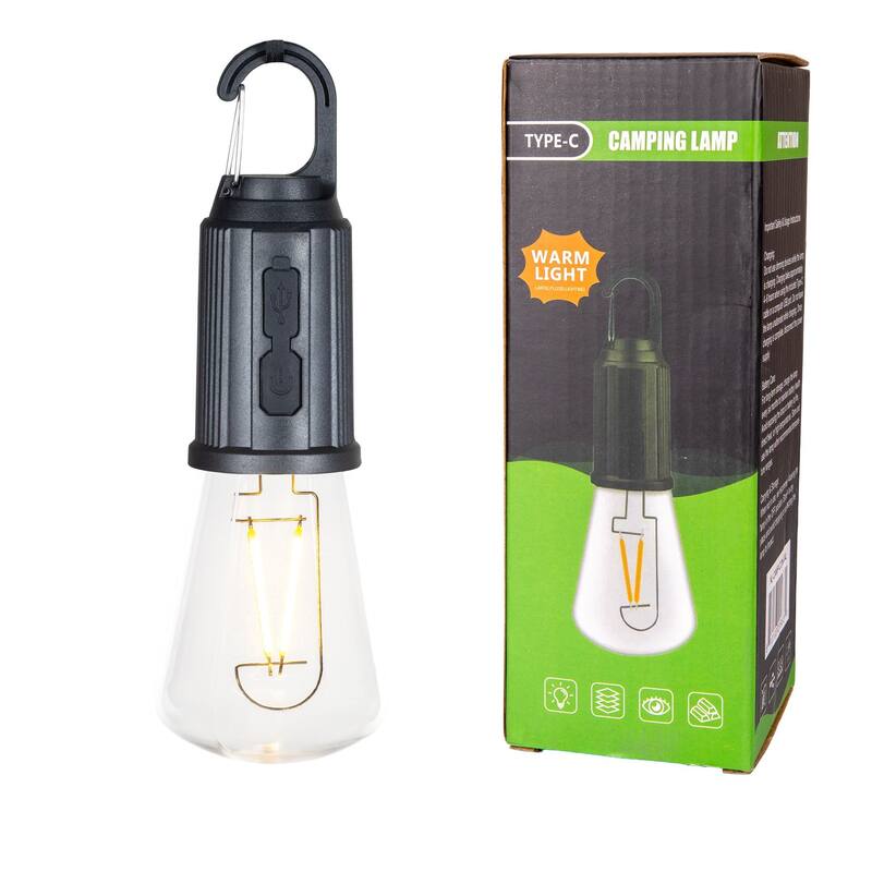 Festive Living Rechargeable Camp Light, Warm White LED Conical, USB-C - String Lights - Clear