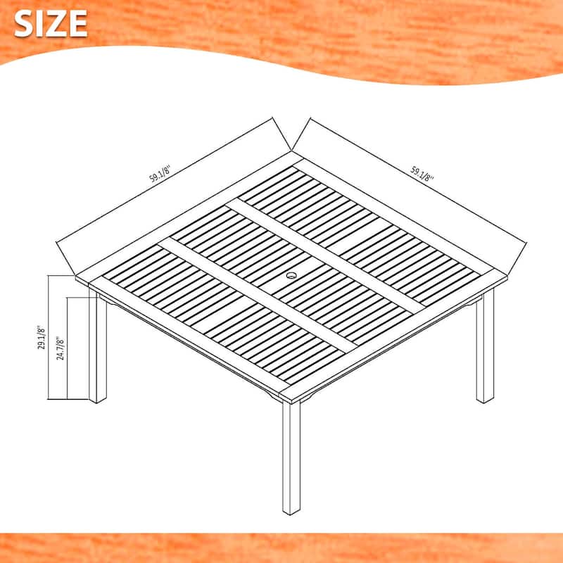 Amazonia Padua 5pc FSC Wood Outdoor Square Patio Dining Set