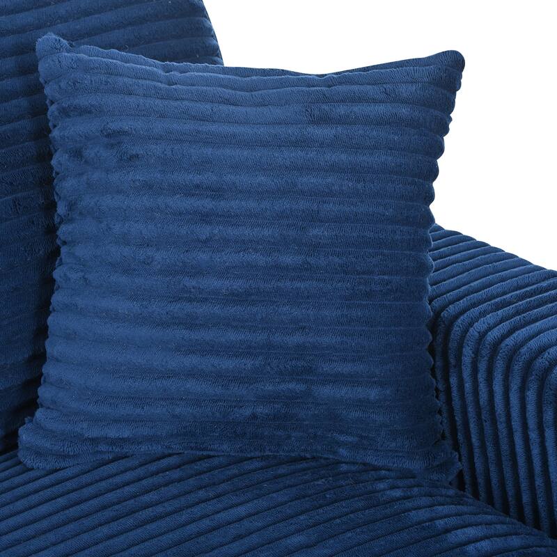 GDFStudio - Polyester 50.9" Loveseat Chaise with Cup Holders