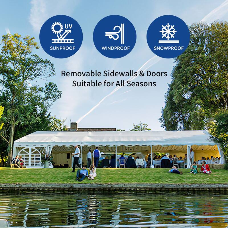 40 Ft. W X 20 Ft. D Party Tent Canopy with Windows - 20 x 40