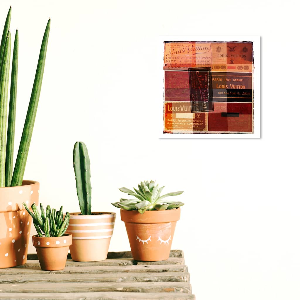 Wynwood Studio Prints Fashion and Glam Travel Tags Red and Dark Red Glam Wall Art Canvas Print