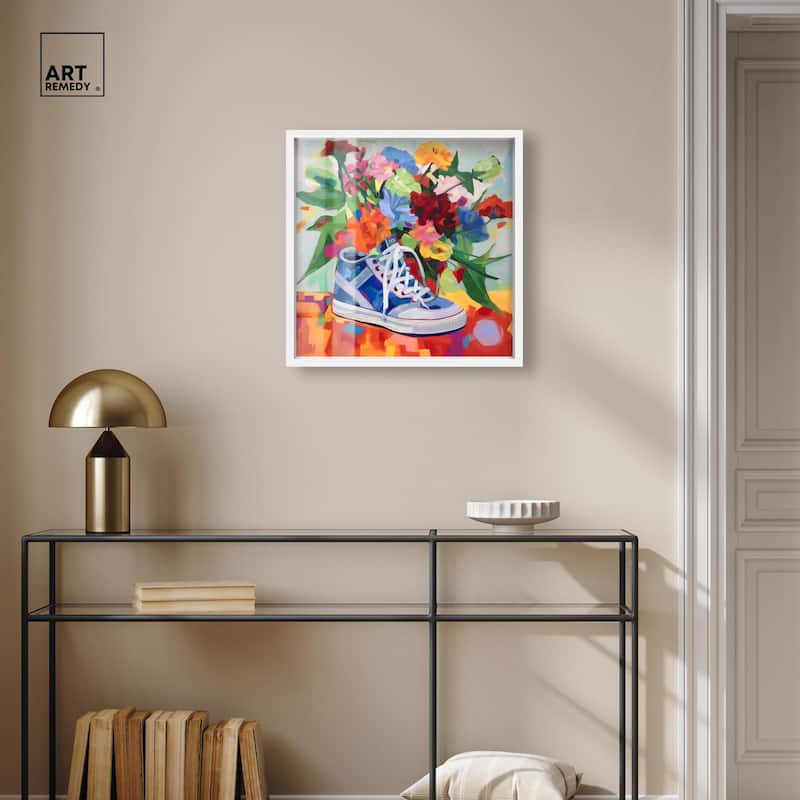 Colorful Sneaker Bouquet Shadowbox by Art Remedy