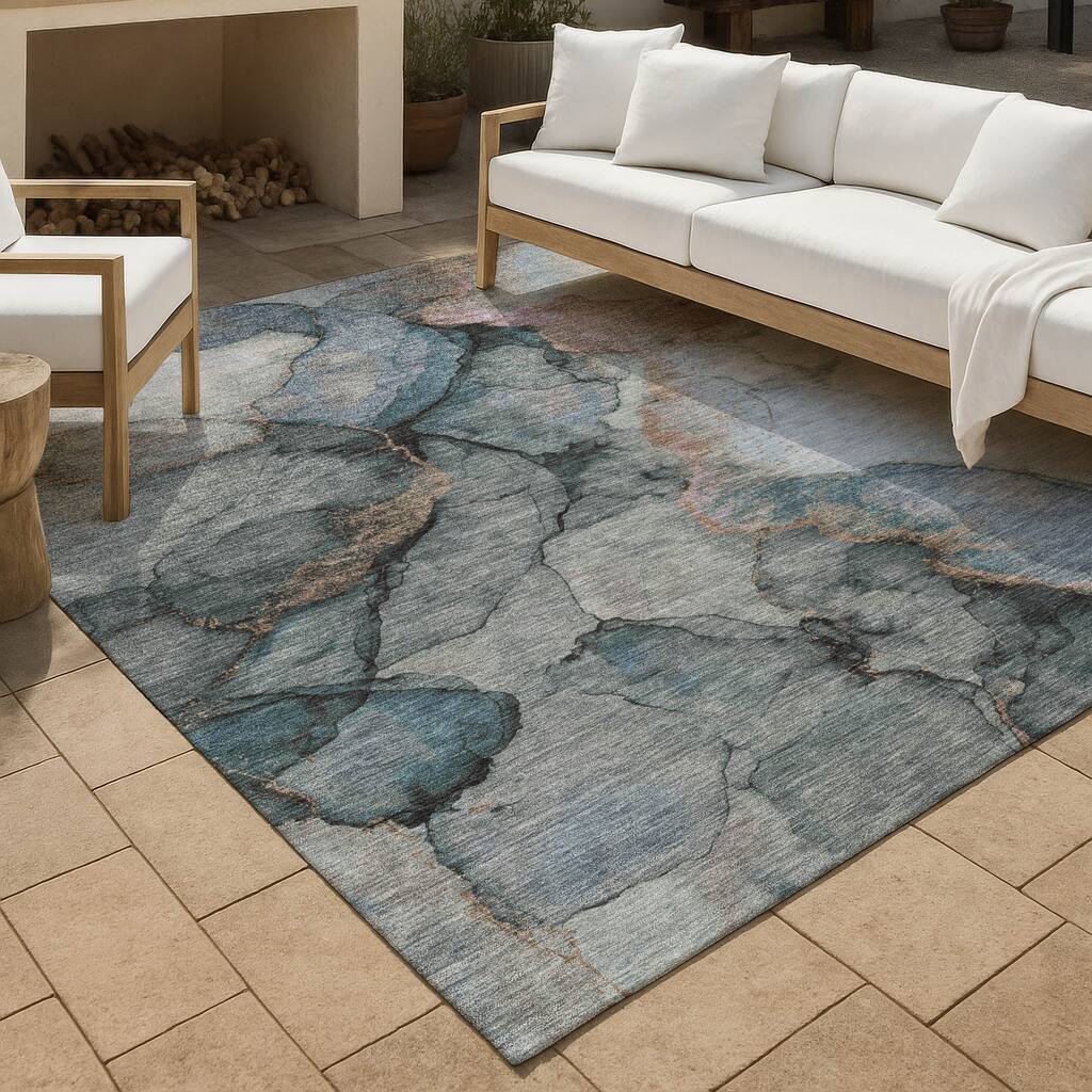 Machine Washable Indoor/ Outdoor Modern Brush Chantille Rug