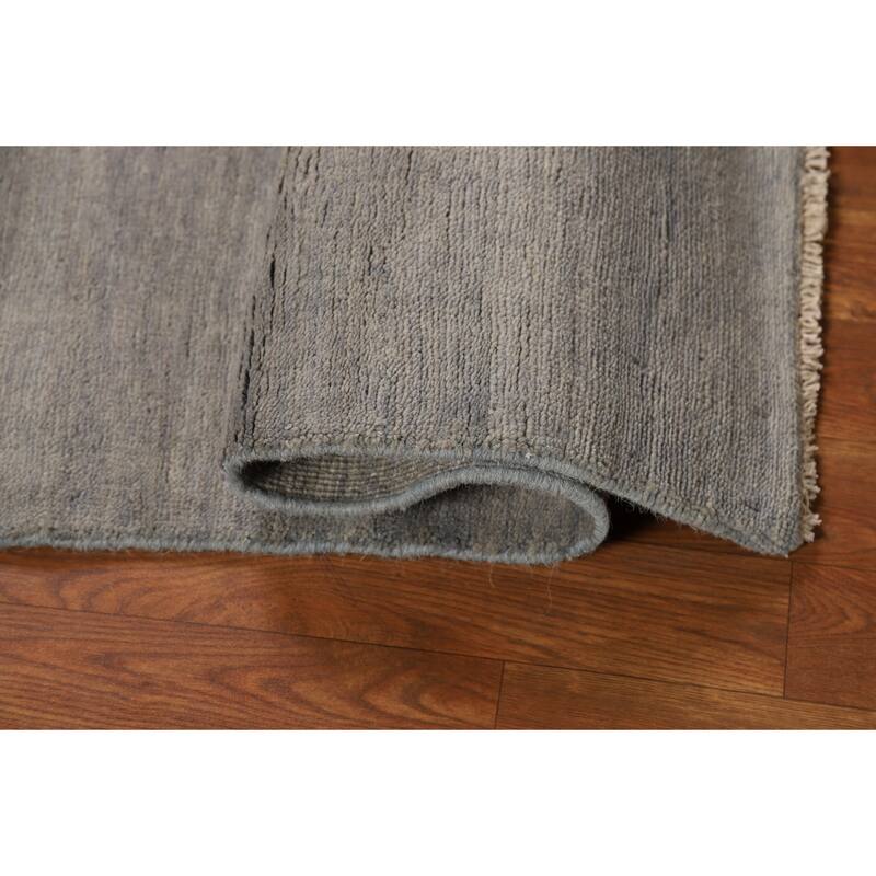 Hand Knotted Oriental 100% Wool Carpet Modern Modern Greys & Charcoal Gabbeh Area Rug - 4' 0'' X 2' 7''