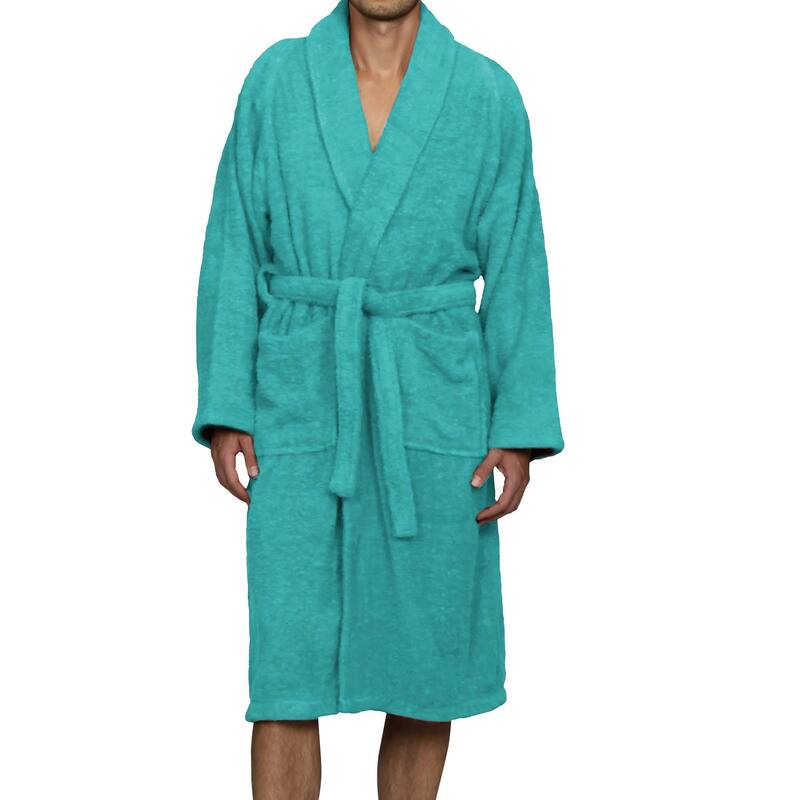 100% Cotton Soft Terry Adult Unisex Lightweight Bathrobe by Superior - Large - Teal