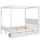 preview thumbnail 4 of 16, Full Size Canopy Platform Bed with Two Drawers - Modern Design, Storage Drawers, Suitable for Curtains