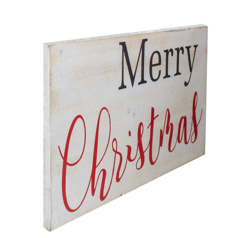 24" Rustic Wooden 'Merry Christmas' Hanging Wall Sign