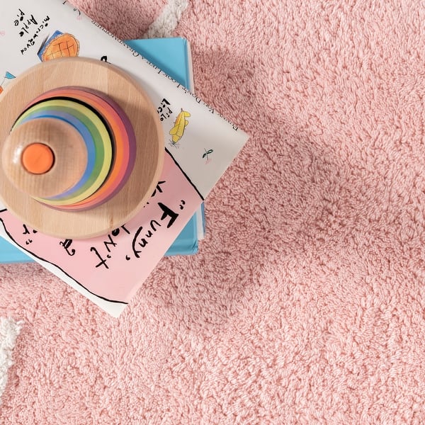 dimension image slide 6 of 15, Nuloom Alphabet SpinClean Washable Round Rug