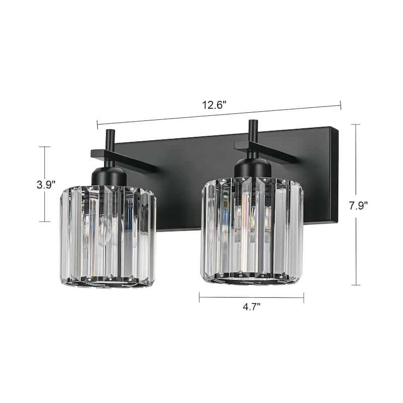 Mid-Century Modern Dimmable Bathroom Vanity Light Crystal Glass Wall Sconce