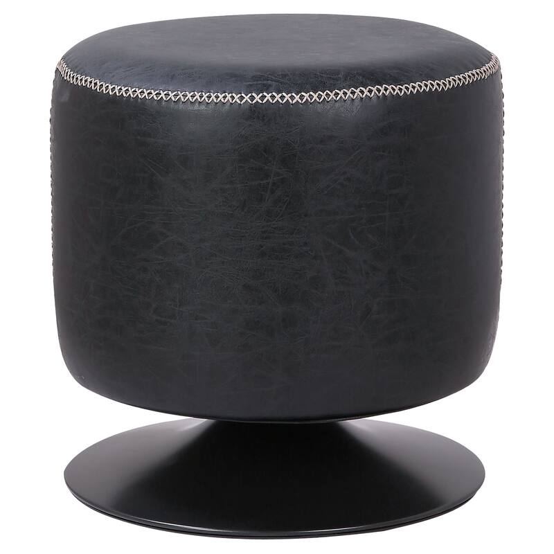 NPD Furniture Gaia Faux Leather Round Ottoman