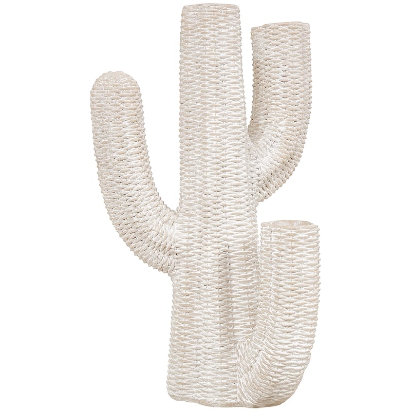 Resin Cactus Tall Textured Indoor Outdoor Planter - Cream - Roche River Decor