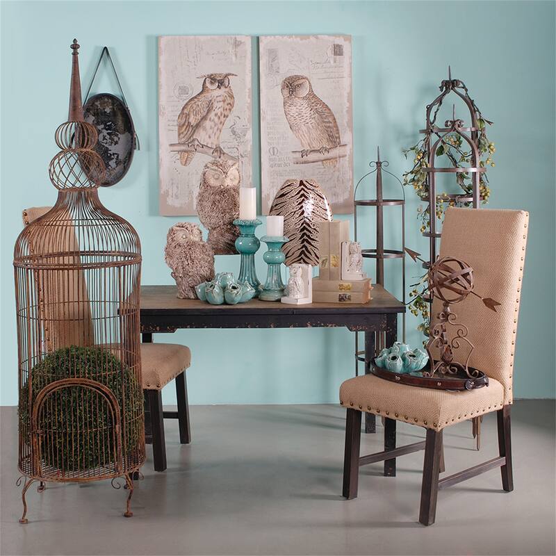 39.5x20" Lilith Owl Prints with Distressed Look (Set of 2) - Multi