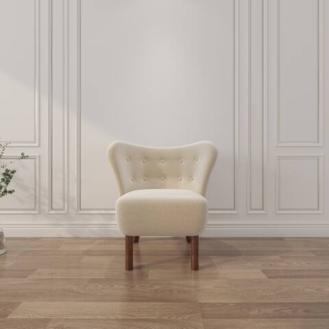 Modern Design Wingback Chairs with Solid Wood Legs