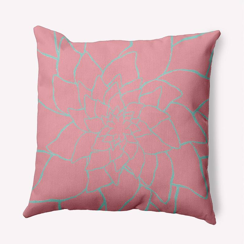 Flower Outline Indoor/Outdoor Throw Pillow - Pink Icing - 18" x 18"