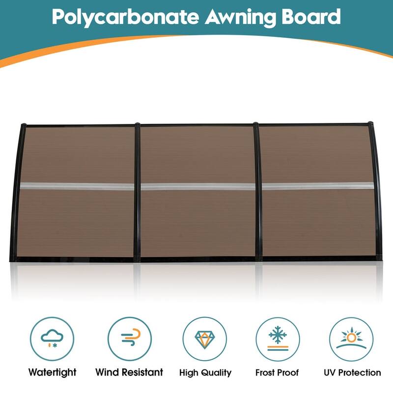 MCombo 40×120 Window Awning with Polycarbonate Board, 4012